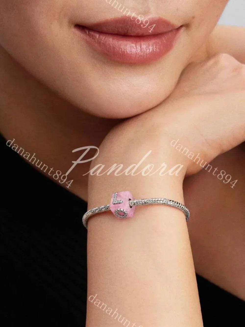 Pandora Pink Murano Glass Love Cube Charm